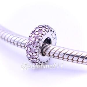 One Authentic PANDORA Sterling Silver Abstract Sparkly Spacer - 791359PCZ